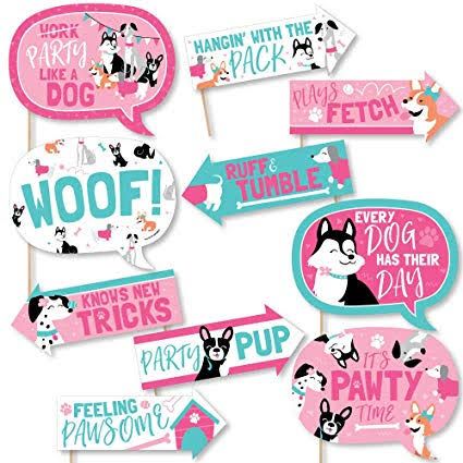 Dog Photo Booth Ideas, Dog Photo Booth Props, Dog Birthday Party Theme Free Printable, Funny Photo Booth, Puppy Baby Shower, Dog Baby Shower, Diy Photo Booth Props, Bubble Party, Baby Shower Photo Booth