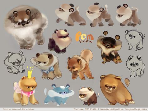 Pomeranian Character Design pg3 by kimchii.deviantart.com on @deviantART Cute Kawaii Animals, 강아지 그림, Art Study, Dog Projects, Dog Crafts, Canvas Picture, Picture Illustration, Kawaii Animals, Drawing Tutorials