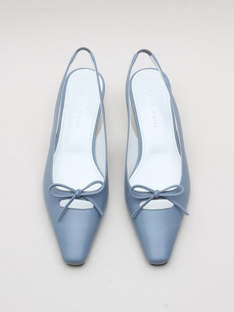 Light Blue Heels Aesthetic, Blue Slingback Heels, Blue Heels Wedding, Ribbon Decoration, Heels Aesthetic, Cinderella Shoes, Stunning Shoes, Slingback Heels, Blue Heels