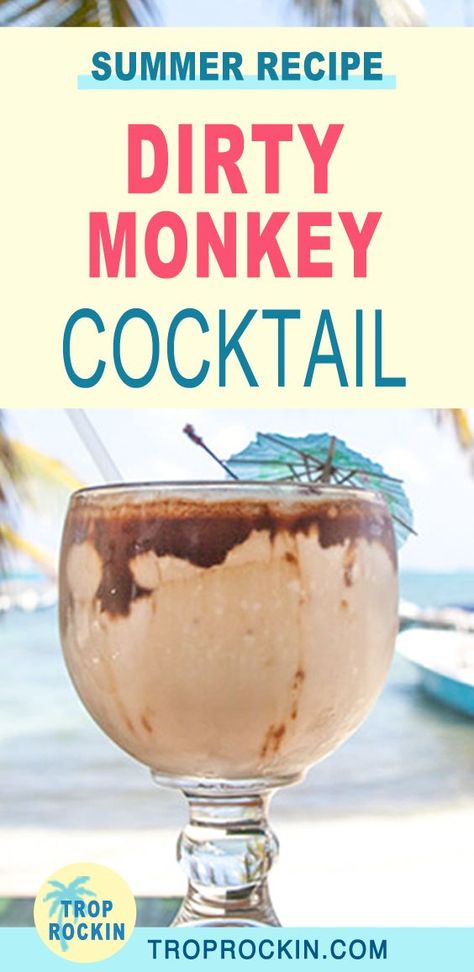 Dirty Monkey Drink Recipe, Drinks Made With Rum, Monkey Cocktail, Frozen Mixed Drinks, Frozen Drinks Alcohol, Rum Drinks Recipes, Blender Drinks, Summer Drinks Alcohol, Rum Recipes