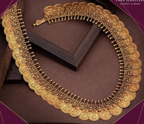 Kasina Sara Antique Long, Kaasulaperu Designs Gold Latest, Kasina Sara Antique, Kasumala Latest Designs Gold, Kasulaperu Latest Designs, Kaasu Mala, Kasula Peru, Kasu Mala, Antique Necklace Gold