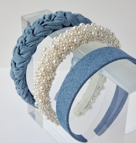 Denim And Pearls, Wedding Headbands, Luxury Headbands, Diy Hair Accessories Ribbon, Designer Headbands, Luxury Hair Accessories, Bow Barrette, Hair Accessories Collection, Hair Accessories Set