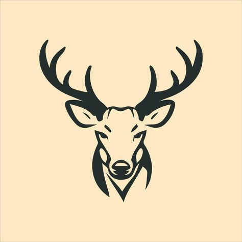 Vector Deer head illustration hand drawn logo template white background Head Illustration, Hand Drawn Logo, Tree Saw, Deer Head, Cityscape Photos, Logo Banners, Nature Backgrounds, Heart With Arrow, Background Banner