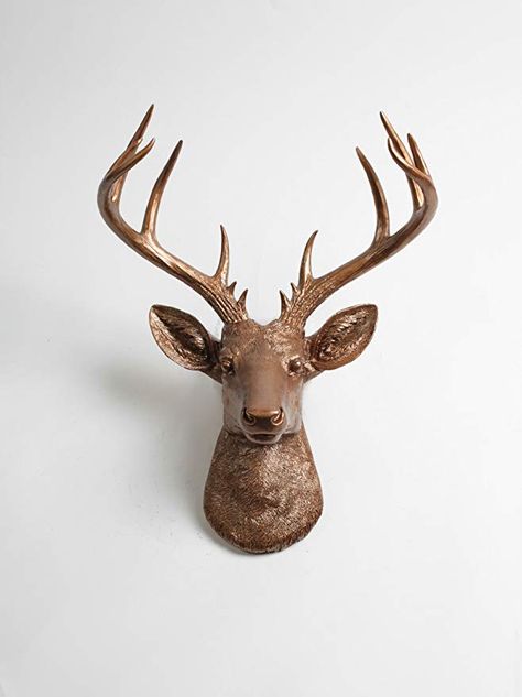 X Large Deer Head Wall Mount , The XL Bennett Deer Wall Mount Sculpture | Fake Animal Head By White Faux Taxidermy Faux Taxidermy Decor, Deer Antler Wall Decor, Deer Wall Mount, Stag Animal, Animal Head Decor, Deer Head Wall Mount, Faux Deer Head, Animal Wall Mount, Antler Wall Decor