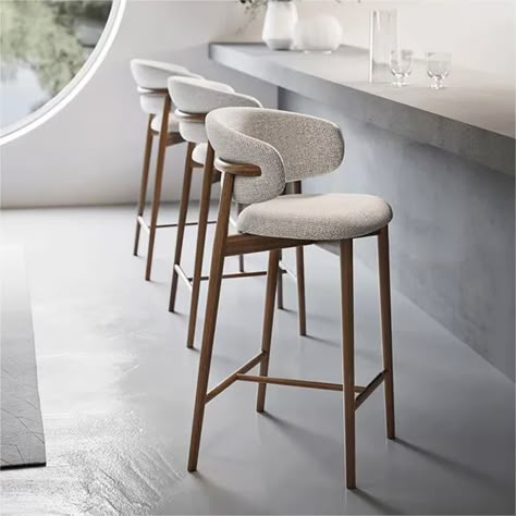 Recon Furniture TB5179383438533RF 29.53'' Bar Stool | Wayfair Modern Bar Stools Kitchen, Kursi Bar, Neoclassical Interior, Modern Bar, Modern Bar Stools, Kitchen Stools, Kitchen Bar Stools, Chaise Bar, Bar Chairs