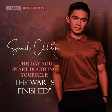 Sunil Chhetri is an Indian professional footballer who plays as a striker or winger and captains both Indian Super League side Bengaluru FC and the Indian national football team. Sunil Chhetri Quotes, Sunil Chhetri Retirement, Indian Football Team, Indian Football, Sunil Chhetri, Wisdom Thoughts, Pen Art Work, Cute Wallpapers For Ipad, Business Inspiration Quotes