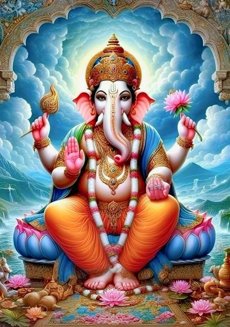 Shri Ganesh Images Hd, Maha Ganapathi, Hindu India, God Ganesh, Sri Ganesh, Ganesh Lord, Lucky Wallpaper, Ganesh Art Paintings, Shri Ganesh Images