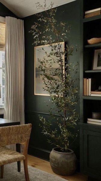 Living Room Plant Wall, Small Kids Playroom Ideas, Small Kids Playroom, Home Ideas Kitchen, Green Walls Living Room, Kids Playroom Ideas, Guys Room Aesthetic, Dark Green Living Room, House Lounge