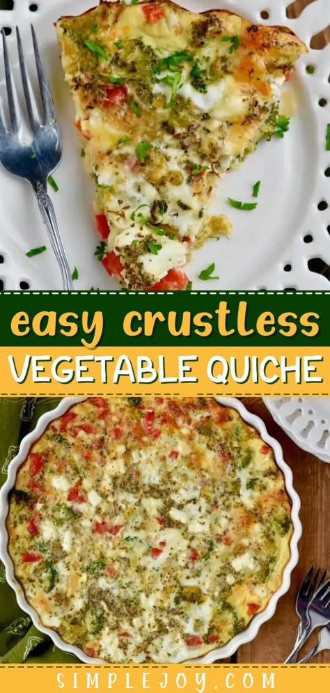 Crustless Vegetable Quiche, healthy breakfast ideas, low carb Crustless Quiche Recipes Vegetables, Meatless Quiche Recipes Easy, Veggie Crustless Quiche Recipes, Vegetarian Crustless Quiche Recipes, Low Calorie Crustless Quiche, Kale Quiche Crustless, Ww Crustless Quiche, Broccoli Quiche Recipes Easy Crustless, Crustless Garden Vegetable Quiche