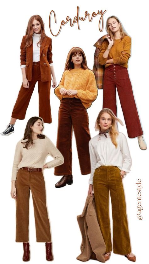 Colored Pants Outfits, Deep Autumn Color Palette, Deep Autumn, Fall Color Palette, Corduroy Fabric, Funky Fashion, Colored Pants, Other Outfits, Warm Autumn