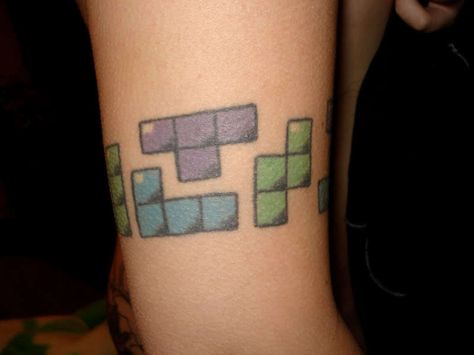 Tetris Tattoo, General Tattoo, Toy Story Tattoo, Pop Culture Tattoos, Tattoos Photo, Dna Tattoo, Culture Tattoos, Lady Bug Tattoo, Bull Tattoos