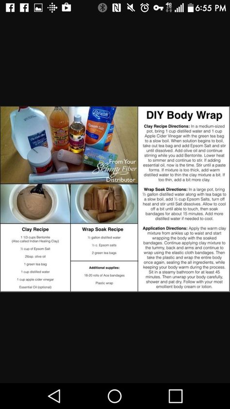 Diy Body Wrap Lose Inches, Diy Body Wrap Recipe, Home Body Wraps, Body Wraps Recipe, Diy Body Wrap, Itworks Wraps, Clear Healthy Skin, Home Spa Treatments, Body Wrap