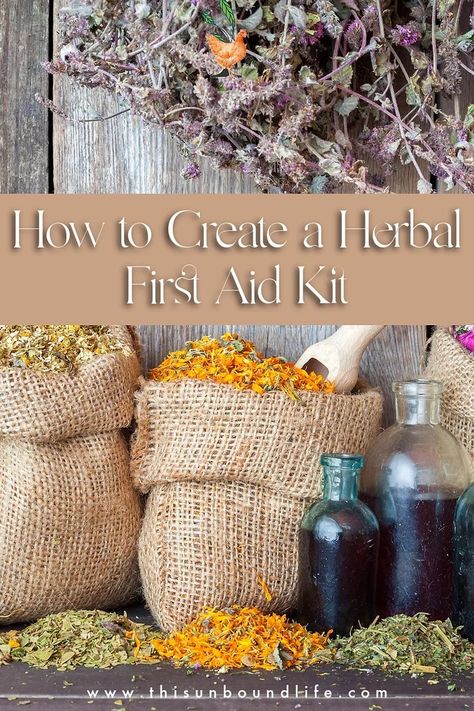 How to Create a Herbal First Aid Kit Herbal First Aid Kit Diy, First Aid Kit Diy, Herbal First Aid Kit, Herbal First Aid, Medicine Kit, Herbal Apothecary, Botanical Beauty, Aid Kit, Old Recipes