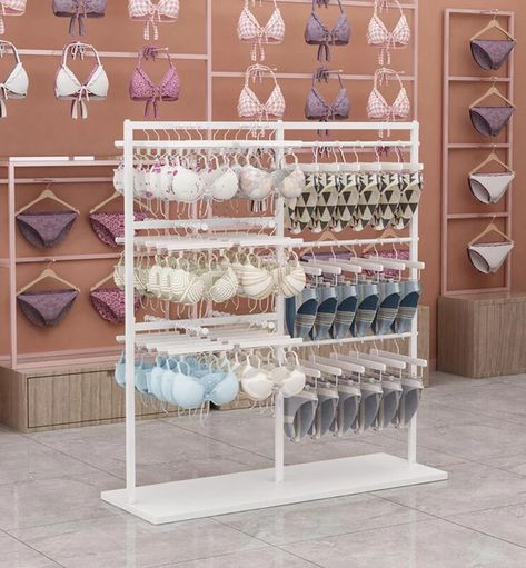 Underwear Rack Clothing Store High-end Display Rack Underwear Bra Hanger Stall Shorts Skirt Display Rack - Storage Holders & Racks - AliExpress Bra Display, Portable Dressing Room, Bra Hanger, Rak Display, Swimsuit Stores, Storage Holders, Boutique Studio, Boutique Ideas, Shorts Skirt