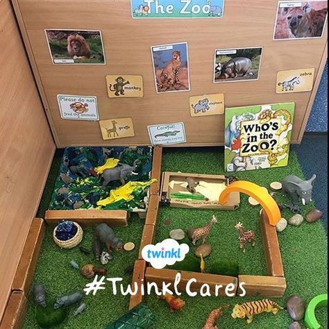 This fabulous role-play pack will provide your students with everything they need to get imagining. Animal Role Play Area, Wild Animals Dramatic Play Preschool, Animal Role Play, Zoo Role Play Area, Jungle Role Play Area Eyfs, Purposeful Play, Role Play Areas, Dramatic Play Area, Indoor Play