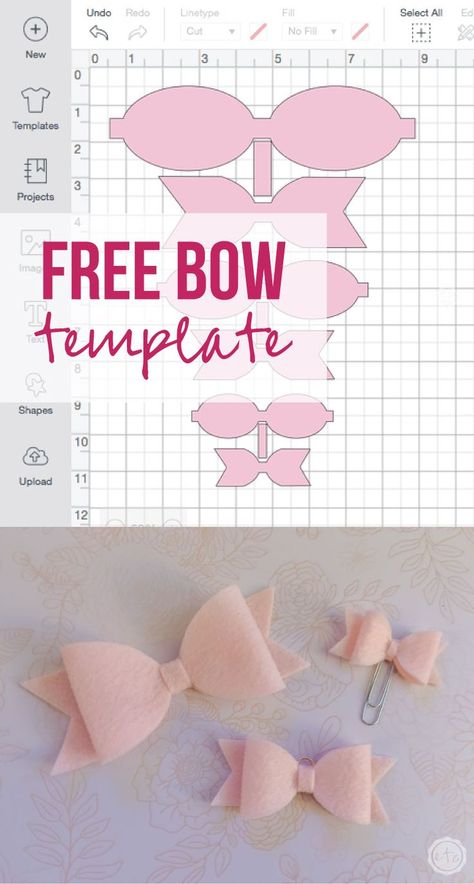 Free Pdf and cricut files for 3 sizes of cute little bows. Make them out of felt, leather, vinyl, paper... the list is endless. Free Bow Template, Diy Leather Bows, Paper Bows, Vinyle Cricut, Cricut Explore Projects, Idee Cricut, Projets Cricut, Bow Template, Paper Bow