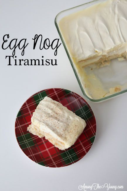 This eggnog tiramisu is a twist on a classic: Instead of drenching your ladyfingers in coffee, use Eggnog! It’s super delicious! (We love Southern Comfort for our Eggnog tiramisu.) Even though there’s NO coffee, this Eggnog tiramisu is a total winner. #amongtheyoung #dessertrecipes #christmasdelight #eggnog #tiramisu Egg Nog Tiramisu, Egg Nog Cheesecake Recipe, Egg Nog Desserts Recipes, Egg Nog Pie Recipe, Eggnog Tiramisu, Eggnog Dessert, Eggnog Recipes, Utah Lifestyle, Cookie Tips