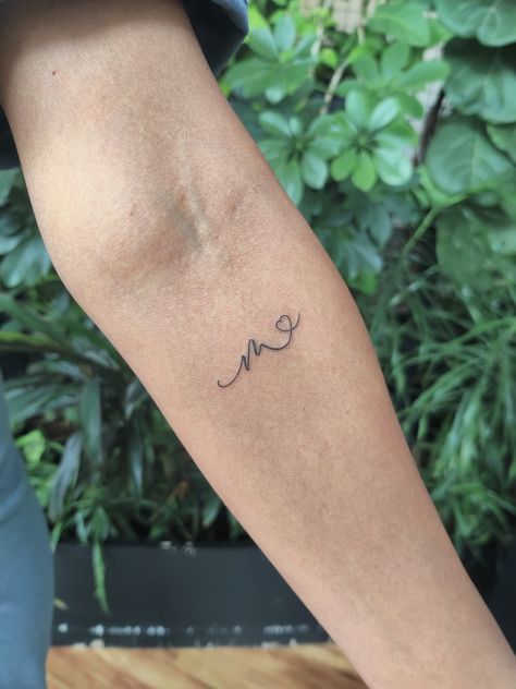 #calligraphy #m #letterm #lettertattoo #minimaltattoo R And M Tattoo, Small M Tattoo, Cursive M Tattoo, M With Heart, Letter M Tattoo Ideas, M Letter Tattoo, M Tattoo Letter, Letter M Tattoo, Letter M Tattoos