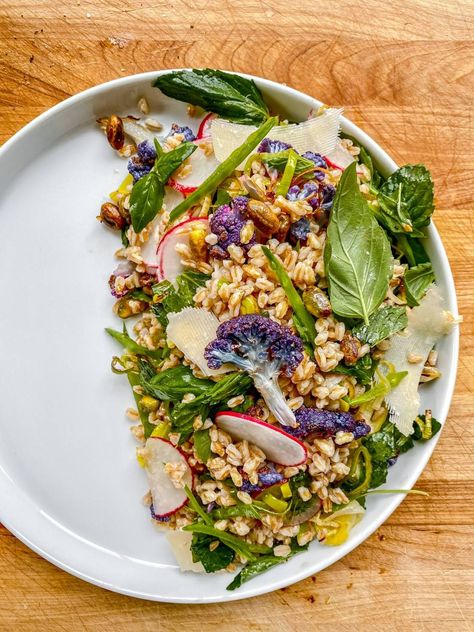 Wishbone Kitchen, Salad Spring, Asparagus Tart, Beet And Goat Cheese, Whipped Goat Cheese, Ditalini Pasta, Farro Salad, Herb Sauce, Lemon Pasta