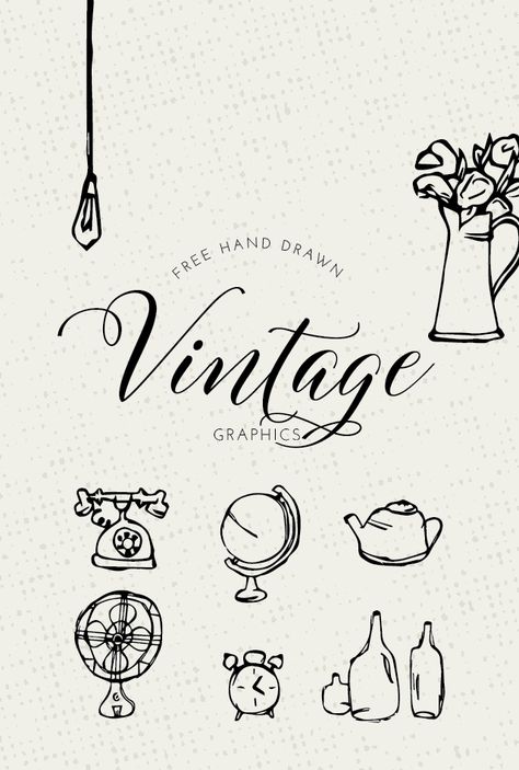 FREE Vintage Graphics - Designs By Miss Mandee. These hand drawn doodles are simple and quaint. They would be great as part of a cozy cottage-themed design or vintage pattern! Vintage Logos, Logos Ideas, Free Hand Drawing, Tattoo Videos, Little Doodles, Doodle Lettering, Ideas Vintage, Vintage Graphic Design, Realism Tattoo