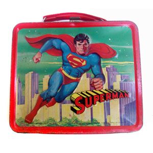 Retro Lunch Boxes, Vintage Superman, Lunch Box Thermos, Vintage Lunch Boxes, Cool Lunch Boxes, School Lunch Box, Out To Lunch, Metal Lunch Box, Man Of Steel