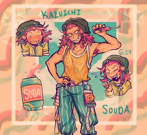 Kazuichi Souda Fanart, Kazuichi Souda, Dan Phantom, Hope's Peak Academy, Pink Blood, Funny Guy, Danganronpa Funny, Game Grumps, Anime Canvas Art