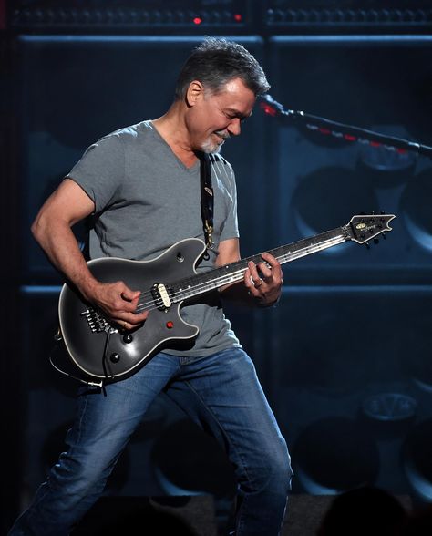 Edward Van Halen Wolfgang Van Halen, Guitar Legends, Rock Lyrics, Alex Van Halen, Band Van, Rock History, Billboard Awards, Famous Guitars, David Lee Roth