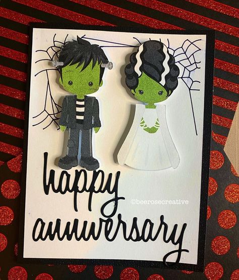 Halloween Anniversary Cards, Halloween Anniversary Ideas, Halloween Wedding Anniversary, Halloween Birthday Card, Halloween Anniversary, Happy Anniversary Card, Happy One Year Anniversary, Happy Marriage Anniversary, Surprise Birthday Gifts