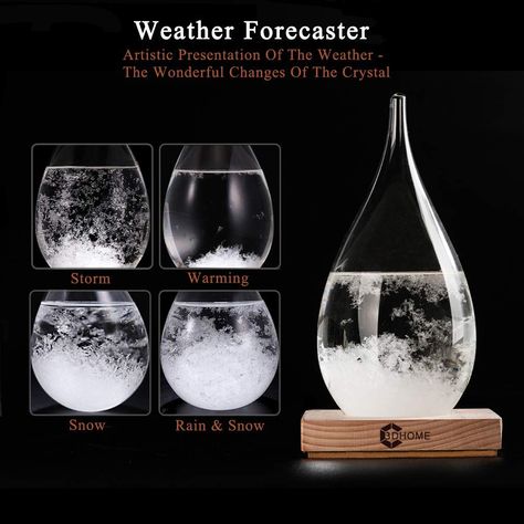 3DHOME Storm Glass - Creative Stylish Desktop Droplet Storm Glass of 17th Century Europe Weather Monitors, Weather Predictor Bottle for Home and Office (Small): Amazon.co.uk: Garden & Outdoors Building Decoration, Knots Diy, Uncommon Goods, Uk Garden, Diy Bedroom, Hard Cider, Products Design, Weather Station, Barometer