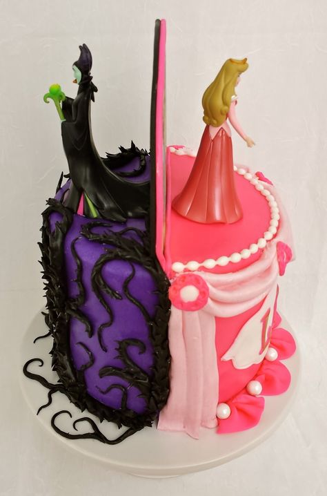 Sleeping Beauty (Aurora/Maleficent) Cake Princess Aurora Party, Maleficent Birthday Party, Maleficent Cake, Aurora Cake, Aurora Maleficent, Sleeping Beauty Birthday Party, Sleeping Beauty Cake, Maleficent Party, Sleeping Beauty Party