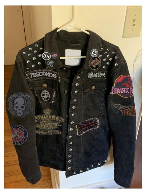 #Men's #Button #Up #Jeans #Customize #Jacket, #Motor #Bike #Handmade #Patches #Punk #Jacket, #Denim #Gothic #Fashion #Embroidered #Bikers #Jacket, Punk Denim Jacket, Bikers Jacket, Goth Jacket, Handmade Patches, Punk Fashion Diy, Customised Denim Jacket, Punk Jacket, Steampunk Jacket, Patched Denim Jeans