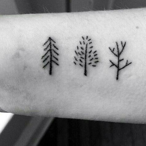 50 Simple Tree Tattoo Designs For Men - Forest Ink Ideas Simple Tree Tattoo, Tree Tat, Simple Tats, Pine Tree Tattoo, Forest Tattoos, Tree Tattoo Designs, Simple Tattoo Designs, Simple Tree, Tree Of Life Tattoo