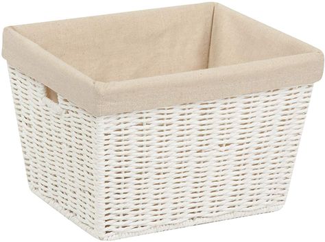 Amazon.com: Honey-Can-Do STO-03562 Parchment Cord Crate with Handles, White, 12.2 x 13 x 10 inches : Home & Kitchen Mud Bench, Rope Storage, Seagrass Storage Baskets, Small Storage Basket, Rectangular Baskets, Storage Tote, Plastic Baskets, Bench Ideas, Rope Shelves