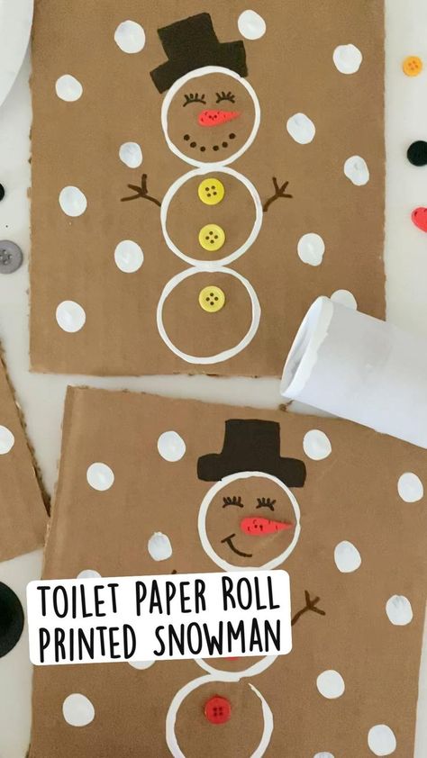 Toilet Paper Roll Printed Snowman | Preschool crafts, Toddler crafts, Winter crafts Toilet Paper Christmas Card, Snowman Projects For Preschoolers, Pre K Snowman Crafts, Toilet Roll Snowman, Xmas Toilet Paper Roll Crafts, Snowmen Crafts For Toddlers, Toilet Paper Roll Snowman, Winter Craft Ideas For Toddlers, Winter Theme Crafts Preschool