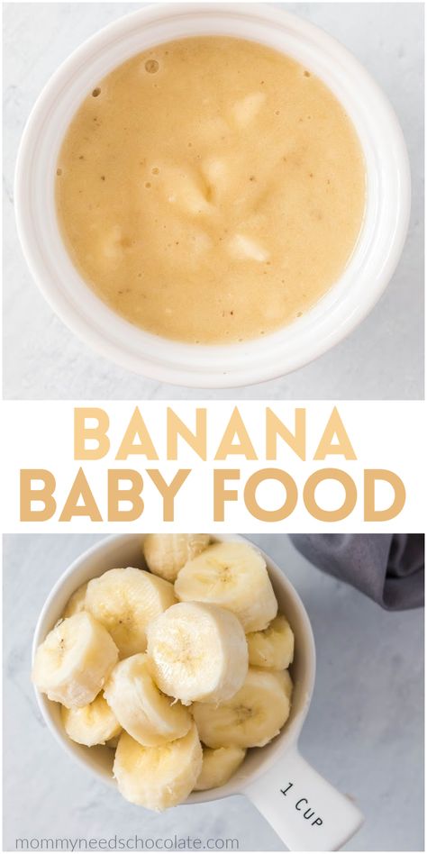 Vitamix Baby Food Recipes, Homemade Banana Baby Food, Pure Baby Food Recipes, Banana Puree Recipe, Banana Puree For Baby Stage 1, Homemade Puree Baby Food, Banana Baby Food Recipe, Banana Puree For Baby, Puree Baby Food Recipes