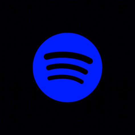 Black And Blue Icons For Apps, Black And Blue App Icons, Black Spotify Icon, Blue Cyberpunk, Spotify Icon, Black And Blue Wallpaper, Blue Aesthetic Dark, Black App, Blue Icon