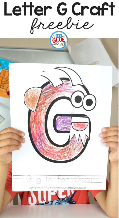 G For Goat Craft, D Is For Dinosaur Craft, G Is For Goat, Goat Craft, Letter Fluency, Thankful Turkey Craft, D Is For Dinosaur, Letter G Crafts, Name Building