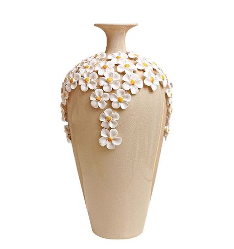 Vase With White Flowers, Ceramic Vases Diy, Vase Png, Flowers Transparent, Flower Vase Design, Sculpture Art Clay, Beige Ceramic, Diy Glass Bottle Crafts, Wine Glass Crafts