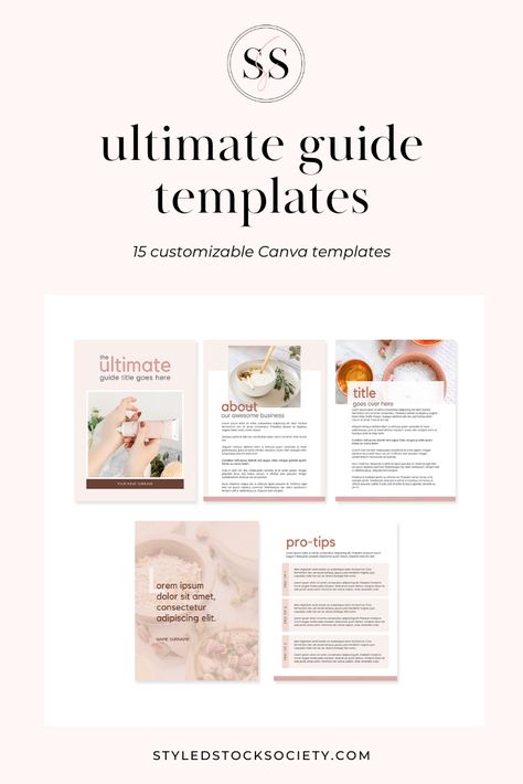 Ready to create an "ultimate guide" ebook? Get started with these 15-page e-book canva templates to get your e-book off to the right start. #canvatemplates #emailmarketing #ebook Canva Ebook Template, Canva Ebook, Marketing Graphics, Instagram Graphics, Blog Graphics, Social Media Marketing Content, Branding Resources, Typography Layout, Styled Stock Photography