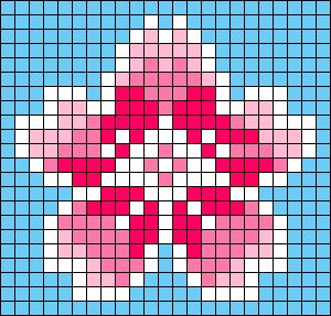 Cherry Blossom Perler Bead Pattern, Cherry Blossom Alpha Pattern, Sakura Perler Beads, Hama Bead Flowers, Pixel Cherry Blossom, Perler Bead Flower Patterns, Flower Perler Bead Patterns, Flower Perler Beads, Kawaii Perler Bead Patterns