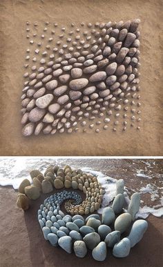 Piedras Moderne Have, Rock Garden Design, Rock Sculpture, Art Pierre, Desain Lanskap, Deco Nature, Pebble Mosaic, Seni Origami, Earth Art