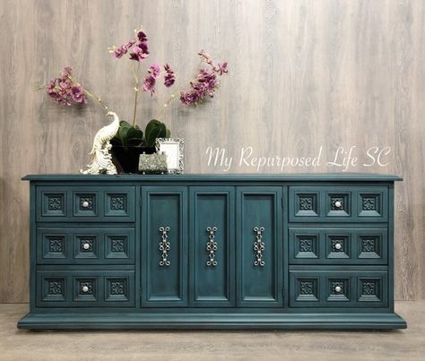 Teal painted furniture