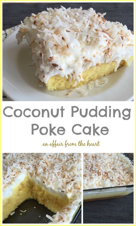 Coconut Pudding Cake, Taco Corn, Pudding Whipped Cream, Bread Casserole, Coconut Poke Cakes, Pineapple Dessert, Coconut Cream Cake, Pudding Poke Cake, Cake Coconut