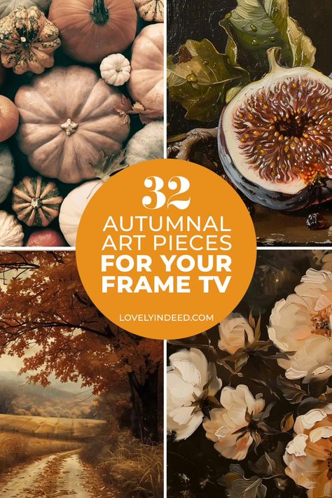 Try adding some autumn art to cozy up your space! Art for the Frame TV is a perfect way to display a rotating group of seasonal art pieces. Add spooky Halloween art, art inspired by fall, seasonal colors, and all kinds of cozy pieces. Choose from any of these 40 pieces of art for the Frame TV from Samsung! Samsung Frame Tv Art Fall, Free Frame Tv Art, Spooky Halloween Art, Fall Frames, Pumpkin Spice Everything, The Frame Tv, Hygge Lifestyle, Free Frames, Family Inspiration