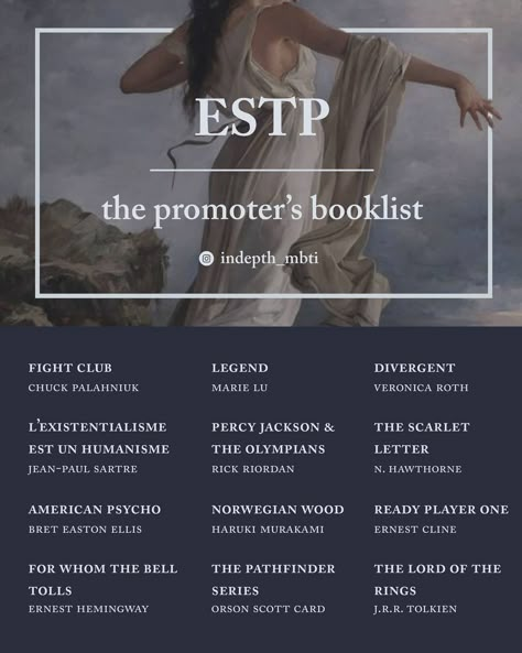 Mbti Booklist, Entp Booklist, Mbti Traits, Estp Aesthetic, Estp Mbti, Estp Personality, Orson Scott Card, Book Bucket, Myers Briggs Personality Types