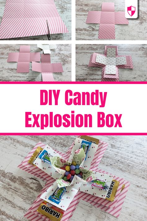 How to Make a Candy Explosion Box Easy Science Fair Projects, Diy Exploding Box, Explosion Box Tutorial, Exploding Gift Box, Making Paper Mache, Diy Gift Card, Stampin Up Project, Exploding Boxes, How To Make Box