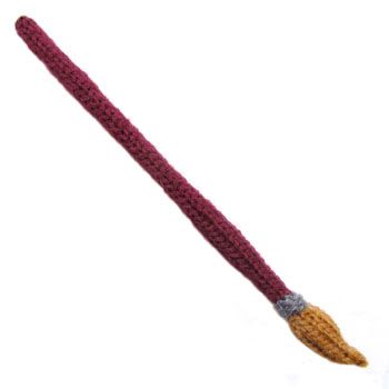 knitted paint brush Crochet Paint Brush, Artsy Crochet, Knit Animals, Funny Knitting, Quick Crochet Projects, Knitting Toys, Knitting Humor, Free Knitting Patterns, Knitted Animals