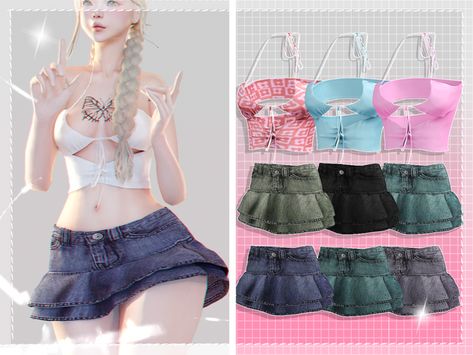 y2k?( | babyetears on Patreon Sims 4 Anime, Pelo Sims, Free Sims 4, Sims 4 Cc Makeup, Sims 4 Body Mods, Tumblr Sims 4, Sims 4 Expansions, Sims 4 Cc Folder, Sims 4 Dresses