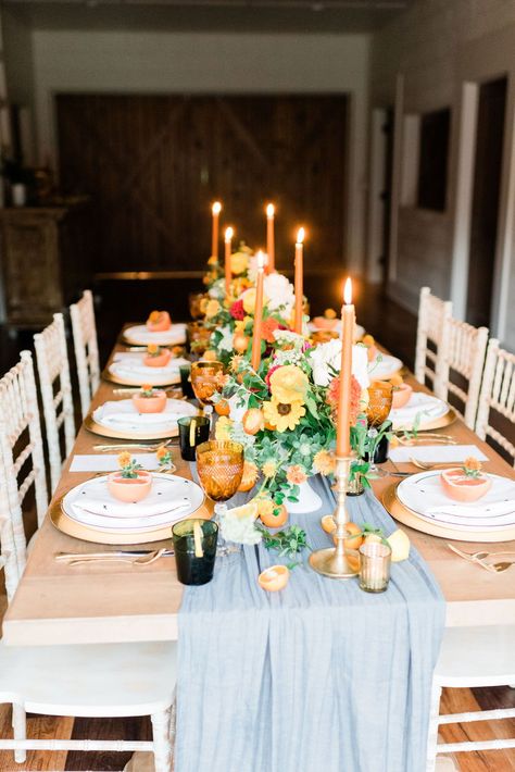 Spring Wedding Tablescapes, North Carolina Wilmington, Engagement Brunch, Orange Wedding Colors, Old Homestead, Wedding Ambiance, Summer Wedding Inspiration, Citrus Wedding, Linen Design