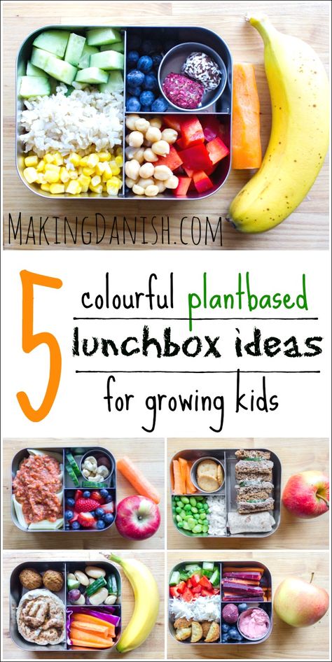 If you need inspiration for easy to make vegan lunches for your kids, then these 5 vibrant plantbased lunchbox ideas are perfect for you. You don't need to be vegan to want to squeeze in a litte extra veggies and a little less meat into your kids lunches. MakingDanish.com #lunchbox #kidsfoodideas #kidsfood #toddlerfood #packedlunch #colourfulfood #healthyfoodforkids #healthyfood #easyfood #veganlunch #plantbased Vegetarian Kids Lunch, Vegan School Lunch, Vegetarian Kids, Vegan Lunch Box, Plant Based Lunch, Vegan Kids Recipes, Kids Lunches, Vegan Kids, Healthy Toddler Meals